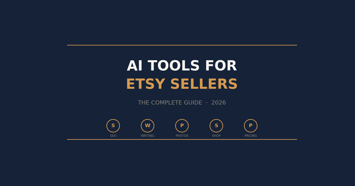 AI tools for Etsy sellers guide covering SEO, listing writing, photography, and shop management