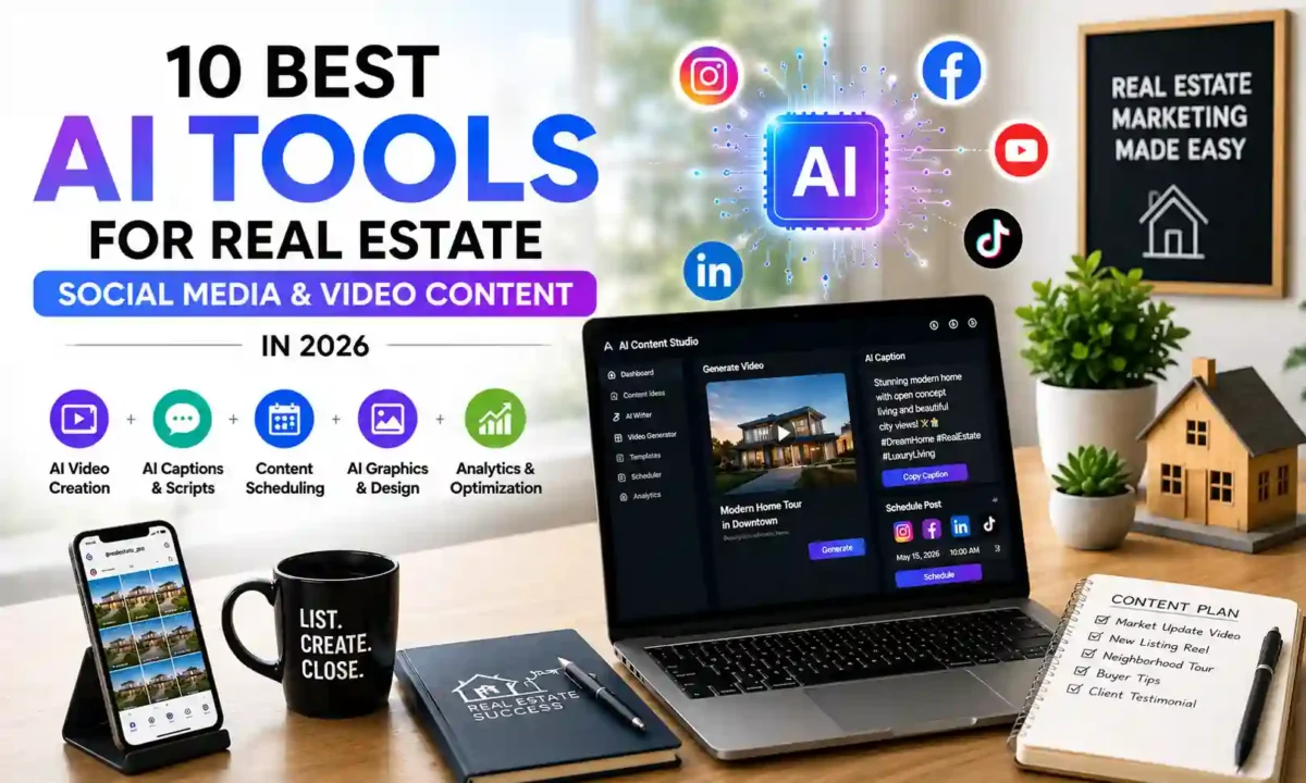 Best AI tools for real estate social media & video content in 2026