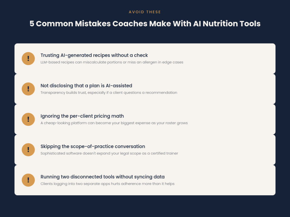 Common mistakes fitness coaches make using AI nutrition tools
