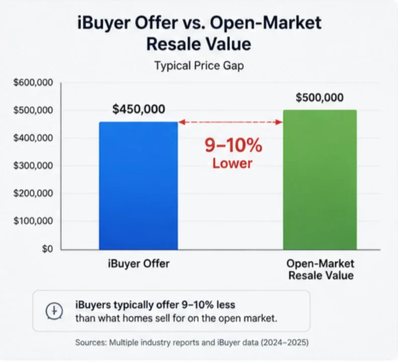 iBuyer offer price compared to open market resale value